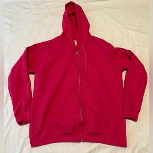 Gildan Pink Cotton Zip-up hoodie